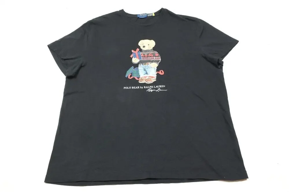 Polo Ralph Lauren Polo Bear Holiday Bear Shirt Mens XL Black Short Sleeve Cotton